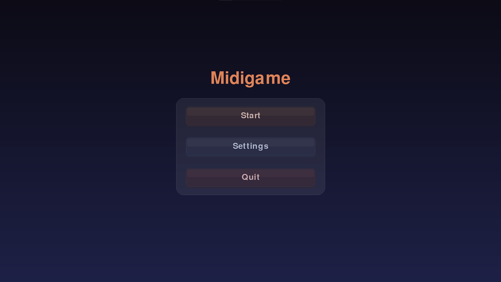 Midigame Menu